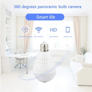 Caméra Wifi HD 1080 P caméra IP panoramique 360 degrés de la maison couverte par l'ampoule Led Wifi babyphone ZZ