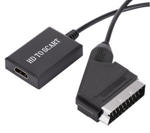Entrée HD 1080p compatible Hdmi vers sortie vidéo Scart Adaptateur convertisseur audio compatible pour HD Tv DVD Box Enregistreur vidéo haut de gamme Adaptateur Plug and Play