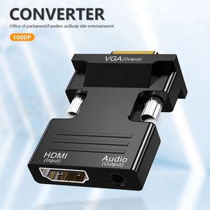 Adaptador HD 1080P compatible con HDMI a VGA F a M, Cable convertidor de Audio y vídeo Digital a analógico para PC, portátil, TV Box, proyector