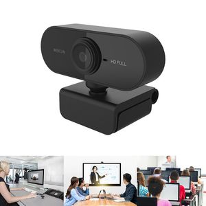 Webcam HD 1080P Caméra USB Mini ordinateur PC WebCamera avec microphone Caméras rotatives pour le travail de conférence d'appel vidéo de diffusion en direct