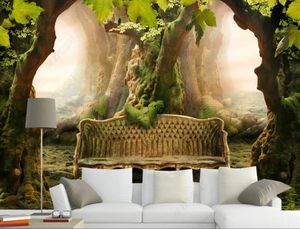 HD 3D Wallpaper Mural Sala de estar Plantas de dormitorio y antiguos árboles Foto de fondo en los fondos de pantalla de la pared para muros Murales