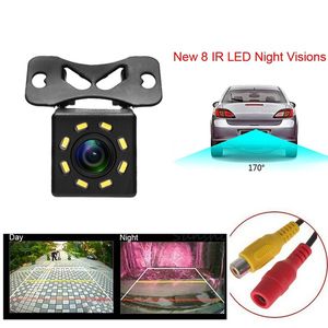 Cámara de visión trasera para coche HD 8 LED, visión nocturna, cámara de visión trasera Universal inversa, cámara de estacionamiento de respaldo de coche de gran angular 170