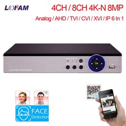 HD 8MP 4K AHD CCTV Surveillance vidéo DVR enregistreur H265 4CH 8CH sécurité DVR NVR pour Kit de système de caméra IP AHD détection de visage 240219