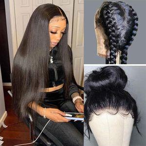 HD Full Lace Human Hair Wigs 10A Straight 100% Remy Pre-Plucked With Super Nature Baby Hair 16-30Inch