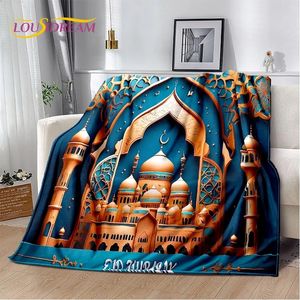 HD musulman Islam prière à genoux Poly tapis Mandala couvertures douces garder au chaud couverture pour pique-nique lits canapé maison chambre cadeau 240325
