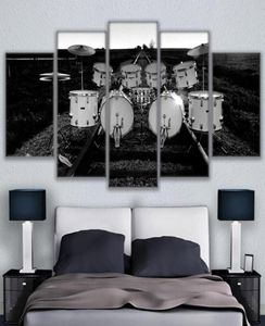 Peintures imprimées HD décoration de la maison modulaire 5 panneaux instrument de musique affiches de tambour Tableau Art mural images modernes toile 4285911
