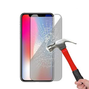 Protecteurs d'écran semi-HD HD 9H 2.5D 0.3mm en verre trempé pour iPhone 15 14 13 12 11 Pro Max XR XS 6 7 Plus écran de téléphone portable Film de bord blanc