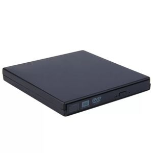 Cajas HDD USB 2.0 DVD CD DVD-Rom Estuche externo delgado para computadora portátil Notebook Negro Caja de disco duro externo Nuevo portátil