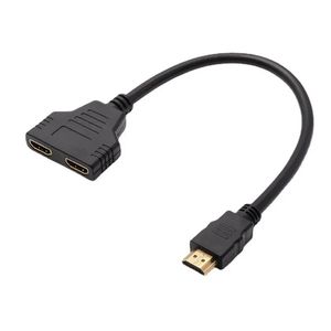 Câble adaptateur de séparateur compatible HDMI 2 Splitter à double port y 1 en 2 out hdtv mâle à hdtv femelle 1 à 2 voies pour le téléviseur LCD LED HD