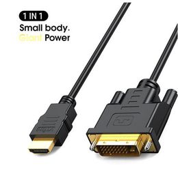 Câble HDMI vers DVI câbles vidéo plaqué or haute vitesse 1080P 3D DVI-D 24 + 1 câble à broches pour HDTV 1080P HD répartiteur commutateur projecteur TV Box moniteur mâle femelle ligne 1m 1.5m 2m 5M