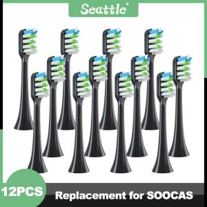 Head 12 pièces têtes de brosse de rechange pour SOOCAS X3/X3U/X5 têtes de brosse à dents électrique sonique aspirateur DuPont buses à poils de nettoyage doux