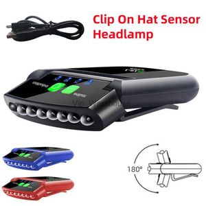 Head lamps Mini LED Headlamp Clip On Cap Hat Light Head Torch Fishing Camping Lamp USB Rechargeable Head Lamp Portable Lighting Headlight HKD230922