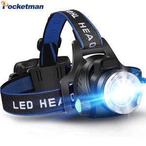 Head lamps Powerful LED Headlamp 18650 DC Rechargeable Headlight Zoomable Head Lamp Waterproof Head Light High Lumens Head Flashlight P230411