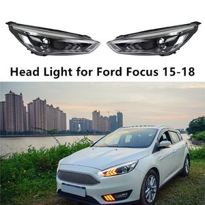 Phare pour Ford Focus LED diurne 2015-2018 clignotant feux de route lentille de projecteur accessoires de voiture