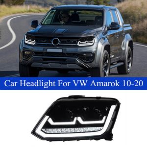 Faro delantero para VW Amarok 2010-2020, conjunto de faros antiniebla, luces de circulación diurna, bombilla LED de xenón DRL, accesorios para automóviles
