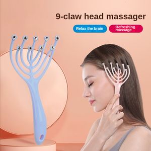 Head Massager 9 Claws Massger Streamlined Ball Body Relaxation Scalp Massage Hand Held Hair Relax Spa Health Care Stress Relief Aid 230826