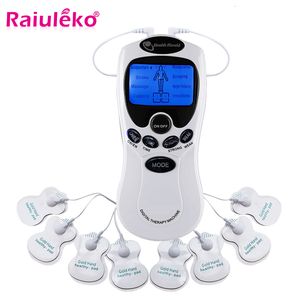 Head Massager Dual Output Body Electric Massage Kit EMS Stimulator Full Relax Muscle Therapy Pulse Tens Acupuncture 230419