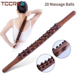 Head Massager Wood Lymphatic Drainage Massager Handheld Massage Stick Lymphatic Drainage Tools for Neck Back Pain Relief Stomach Body Shaping 230617