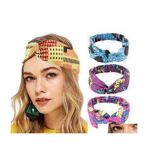 Diademas con estampado africano, diadema elástica para mujer, turbante torcido para salón, banda para el pelo, pañuelos anchos elásticos, diadema para niñas, accesorios Dhiza