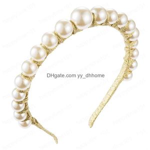 Bandeaux Arrivées Accessoire de cheveux coréen pour femme de haute classe Twining Super Big Pearl Ball Head Bands Drop Livraison Bijoux Cheveux Dhp0V