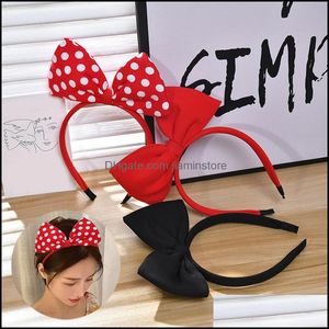 Bandeaux Big Bow Hair Hoop Rouge Noir Bandeau Femmes Filles Mignon Bowknot Coiffe Cosplay Costume Party Décor Chapeaux Accessoire Dro Otoyp