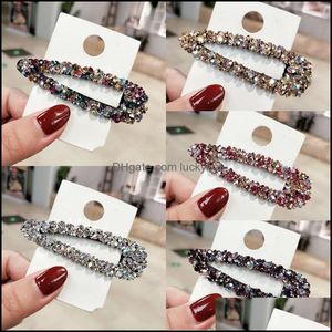 Diademas joyas de diez rhinestones clips mujeres brillo flot de cristal pasadores de metal joyas para el cabello para ni￱as entrega de ca￭da 2021