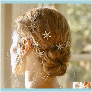 Diademas Jewelrystonefans Design Star Moon Rhinestone Wedding Nupcial Pins para mujeres Bling Barrette Crystal Clips Aessory Hair Jewelry Drop