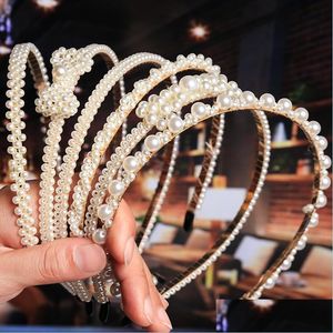 Diademas Tejido Perla Diadema Cuentas Arco Corona Diademas Para Mujeres Niñas Boda Nupcial Aro Para El Cabello Joyería De Moda Entrega De La Gota Hairj Dhidw