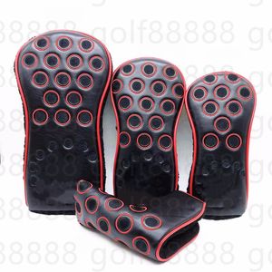 HeadCover Red and White Dots Driver 3and5wood Hybrid Putter Golf Headcover Contactez-nous pour voir les photos avec le logo