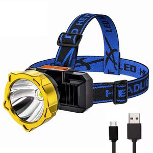 Lampes frontales Portable Head Light LED Lampe frontale USB Lampe torche rechargeable d'urgence pour le camping en plein air Cyclisme Pêche Lampe de poche 230617