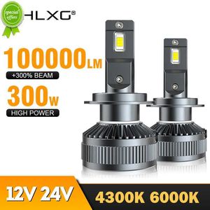 Phares nouveau H7 LED Canbus 300W 100000LM H4 H11 H1 HB3 9005 HB4 H8 HIR2 9012 Bi LED ampoule de phare de voiture moto 6000K 4300K 12V 24V HLXG