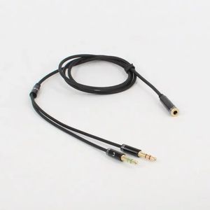 Câble séparateur audio casque Femelle à 2 adaptateurs de séparateur de cric de 3,5 mm mâles avec câble microphone Aux pour le téléphone mp3 Audio Aux