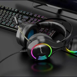 Auriculares/Auriculares Auriculares con cable USB/Micrófono de 3,5 mm Luz colorida PC Juego de computadora portátil Auriculares Sonido envolvente Estéreo A1 Auriculares para juegos