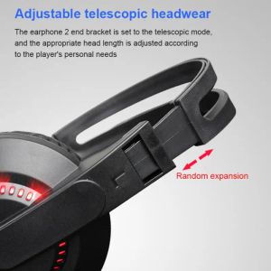 Auriculares/Auriculares Auriculares para Juegos con Cable Enchufe de 3,5 mm para Gamer Bass con micrófono Diadema Accesorios de Oficina Auriculares supraaurales Negro Ajustable