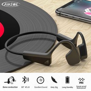 Écouteurs Aikswe Bone Conduction Headphones Sports Wireless Sports Ecoutphone Bluetooth Compatible Casque Hands Free with Microphone pour courir