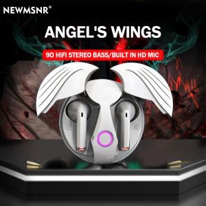 Écouteur Angel Wings Bluetooth Ecoutphone Wireless Headphone HiFi Eleods tactile Control Control Gaming Sport Headset with Mic Christmas Gift