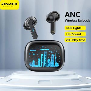 Headphones awei t53 anc écouteurs Bluetooth écouteurs tws v5.3 casque sans fil Bluetooth 360 ° hifi stéréo Sound Sound Headset Gaming