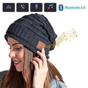 Casque Bluetooth écouteur musique bonnet chapeau hiver chaud tricot chapeau sans fil casque casquette course Sport chapeau avec micro pour hommes/femmes