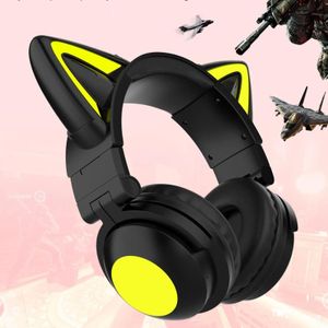 Casque oreille de chat casque Bluetooth sans fil écouteurs écouteurs nouveau noir