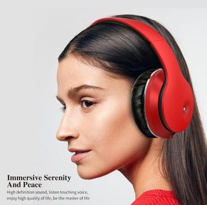 Écouteurs écouteurs ST5.0 Stéréo sans fil HeadsetSets Pliant support TF Buildin Mic 3,5 mm Jack pour le téléphone Huawei