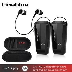 Auriculares F990 pro Fineblue Bluetooth auriculares inalámbricos Lotus One Ear retráctil Auricular manos libres Lavalier