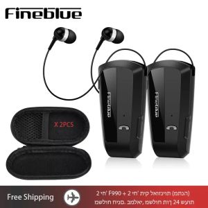 Écouteurs F990 Pro FineBlue Bluetooth Elecphones Wireless Headset Lotus Oree Ear Rettracable Auricular Hands Free Headphone Lavalier