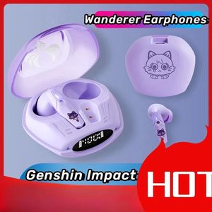 Headphones Genshin Impact Wanderer Meow TWS Balladeer Wireless Bluetooth Earphones with Tip Tone Low Latency Noise Reduction HiFi Earbuds