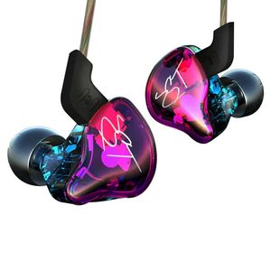 Écouteurs KZ ZST Armature équilibrée de couleur + écouteurs hybrides dynamiques à double pilote Écouteurs HIFI Écouteurs intra-auriculaires avec microphone
