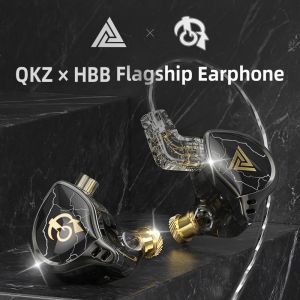 Écouteurs QKZ X HBB In Ear Wired IEM HIFI Écouteur Moniteur TitaniumCoated Diaphragme Pilote dynamique Embauche avec micro Câble audio détachable