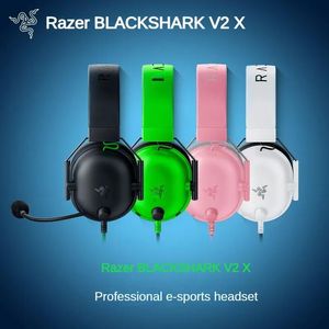 Headphones Razer BLACKSHARK V2 X Headphones Esports Game Headset with Microphone 7.1 Surround Sound Video Gaming Earphone Wired for PC PS4