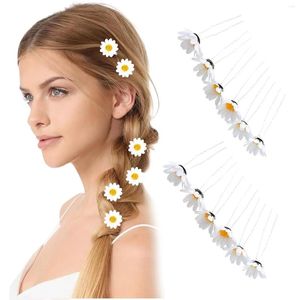 Coiffes 10 pièces épingles à cheveux de fleur Clips de fourche pour femmes pour femmes, demoiselles de mariée, accessoires en queue de cheval épingles à cheveux floraux