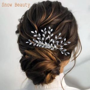 Coiffes A466 Elegant Bride Headpiece Girls Femme Femme Coathear Bridal Hair Jewelry Silver Piece Rhinaistone Wedding