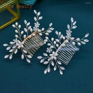 Coiffes A467 Pearl Bridal Hair épingles de mariage Bijoux Bijoux Girls Clips For Women Tiara Rhinestone