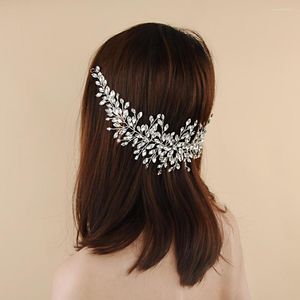 Tocados tocados nupciales con diamantes de imitación brillantes accesorios para el cabello para novias de boda joyas joyas diadema de oro fascinadores de plata